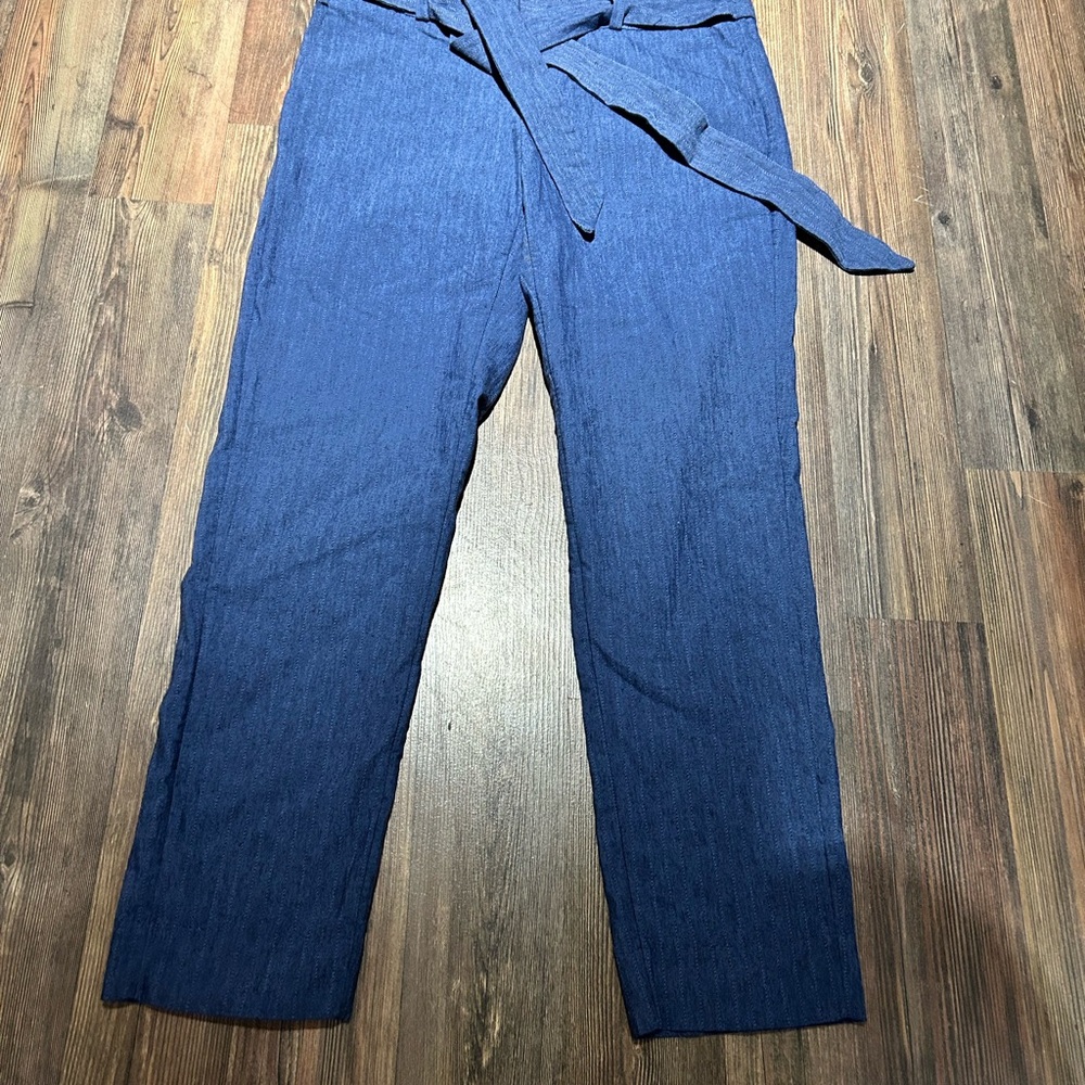 Banana Republic Blue Tie-Waist Cropped Pants